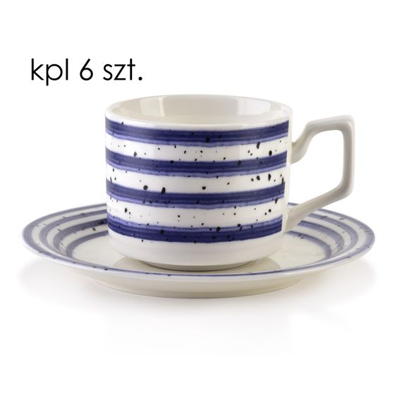 Kuppi- ja aluslautassetti posliini Affekdesign JOY 210 ml sininen 6 kpl