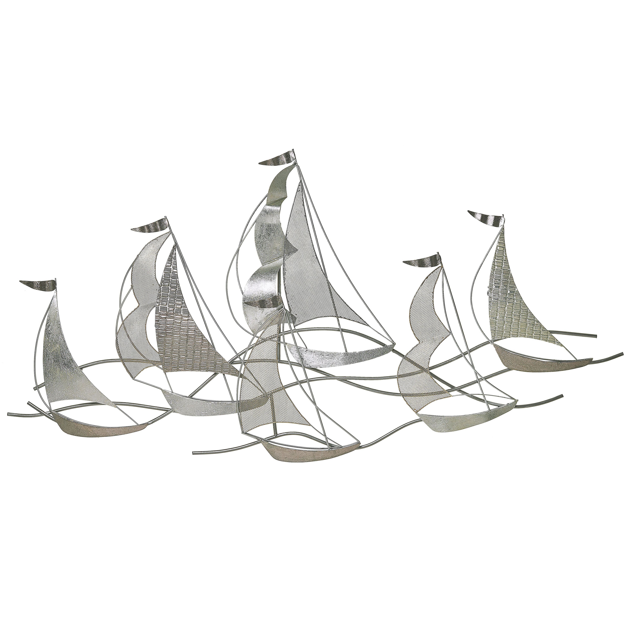 Seinäkoriste Laiva AMERICIUM metalli 67 cm Hopea