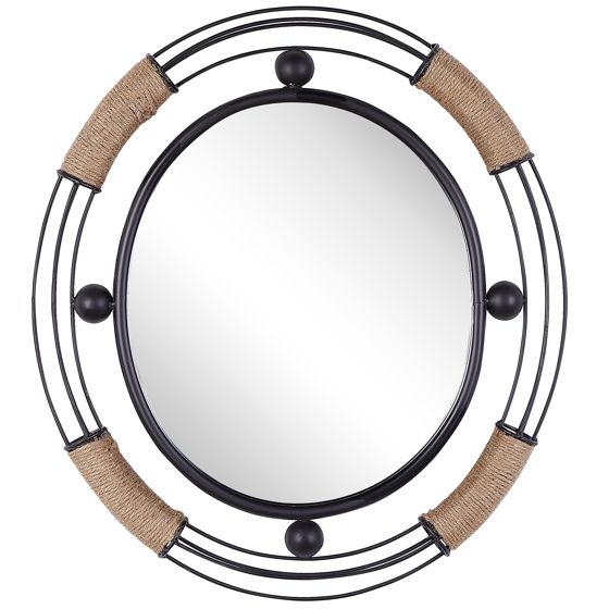 Seinäpeili MOULINS 50 cm 55 cm metalli Musta