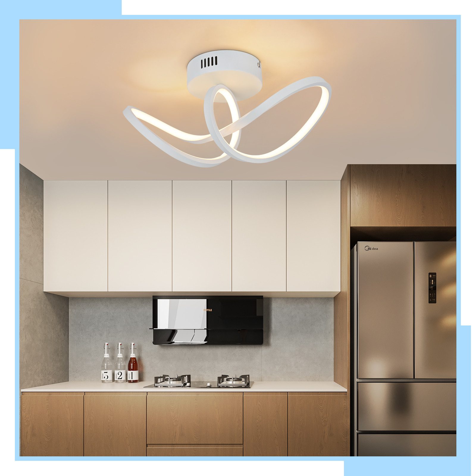 NETTLIFE moderni, LED - kattovalaisin, olohuoneeseen, musta, 12W, sisäkäyttöön, 3000K, LED