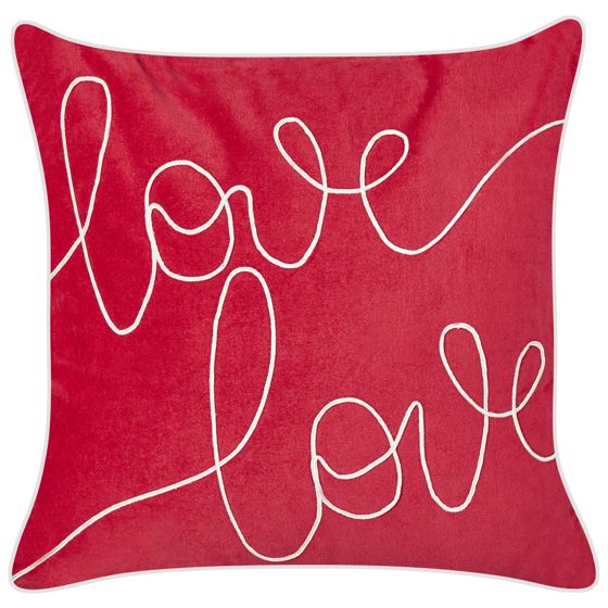 Koristetyyny SIDERASIS sametti 45 x 45 cm Punainen Teksti