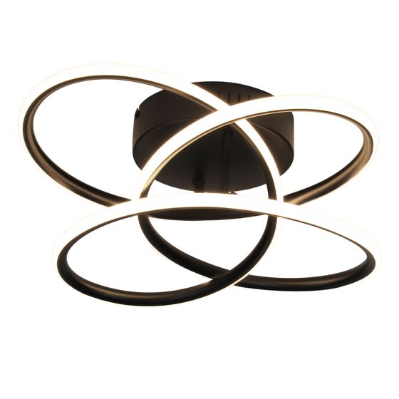 NETTLIFE LED - kattovalaisin eteiseen, moderni muotoilu, himmennettävä, kaukosäädin, 44W, musta