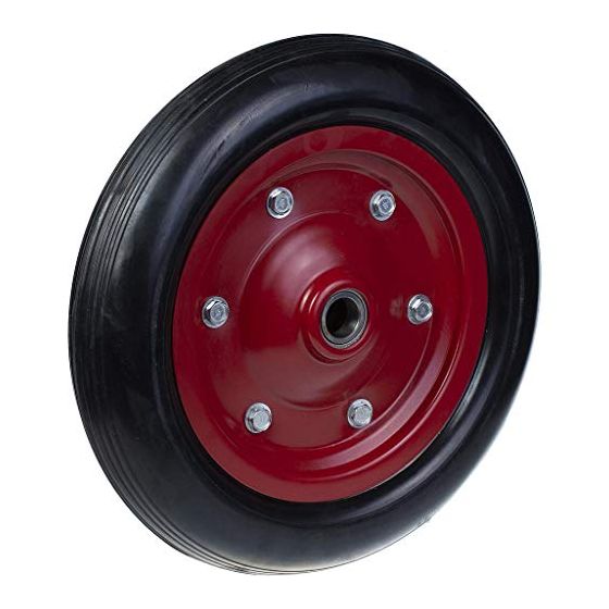 350mm pyörä mustalla kumilla puristetun teräksen keskellä