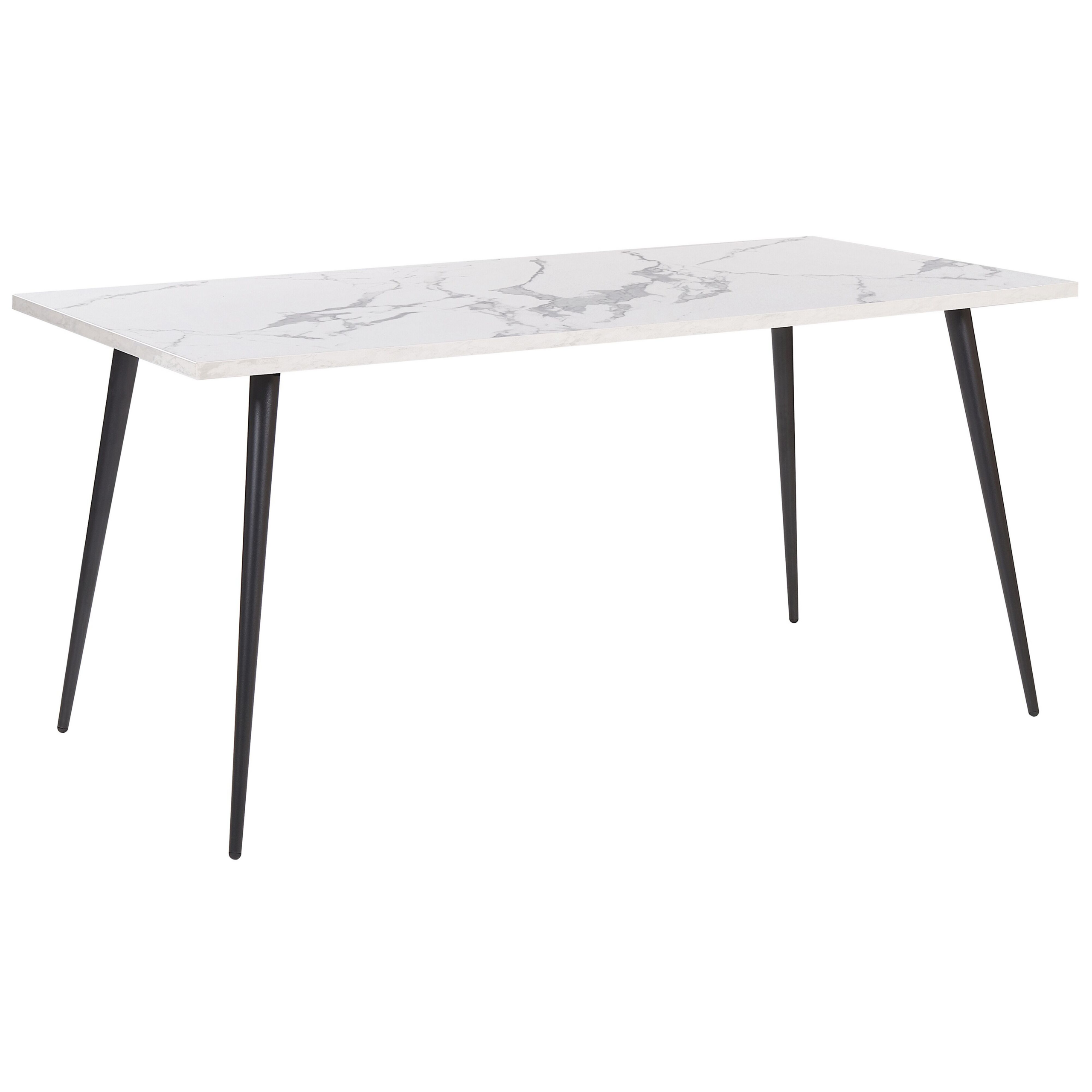 Ruokapöytä SANTIAGO Valkoinen marmorikuvio 160 cm 80 cm
