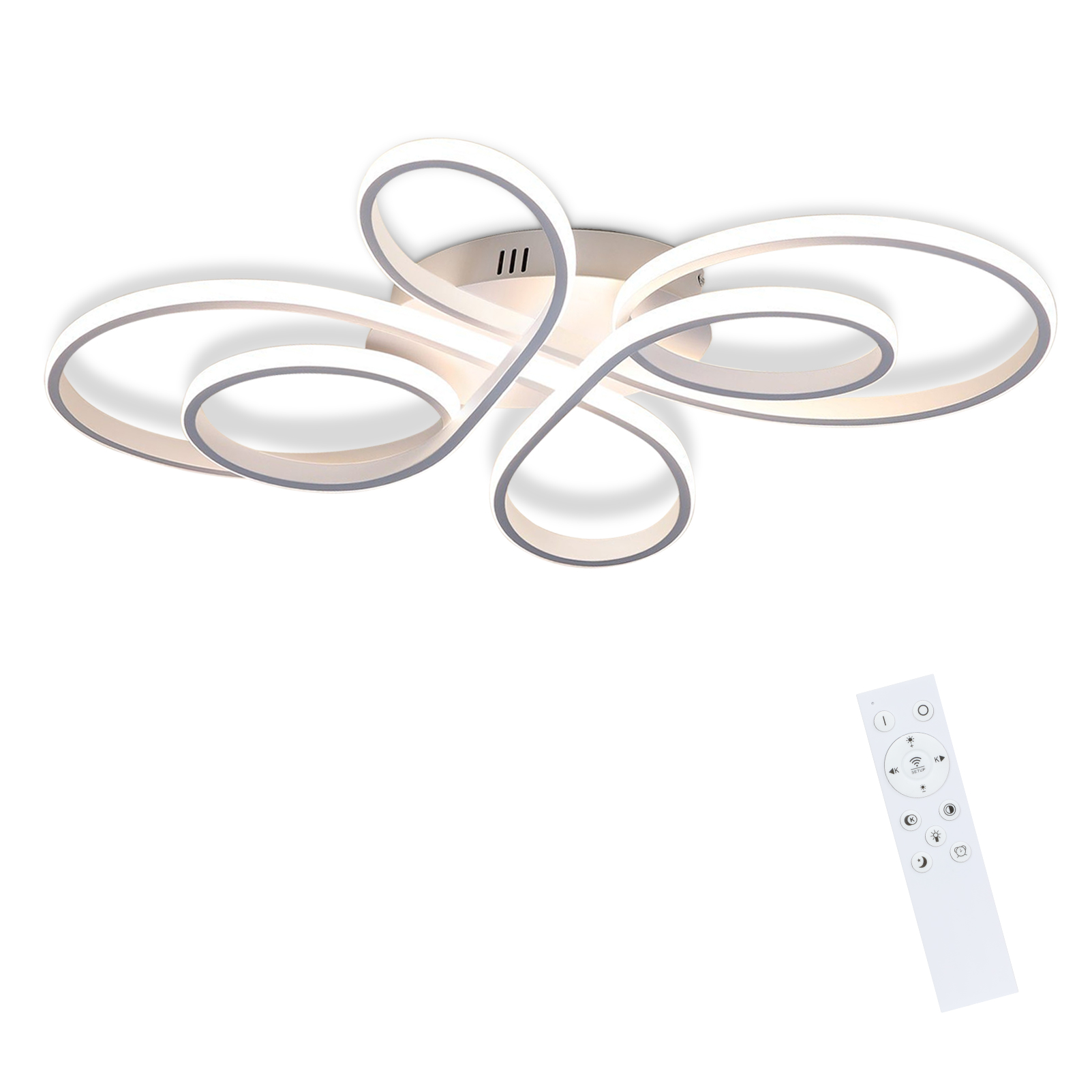 NETTLIFE LED-kattovalaisin himmennettävä suuri 100 cm 90 W moderni valkoinen kaukosäätimellä