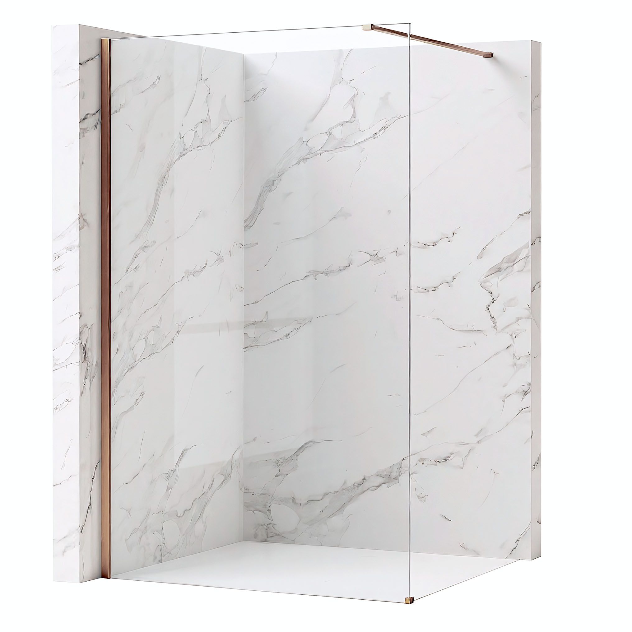 REA Suihkuseinä Flexi Transparent 90 Harjattu kupari, 90X195CM