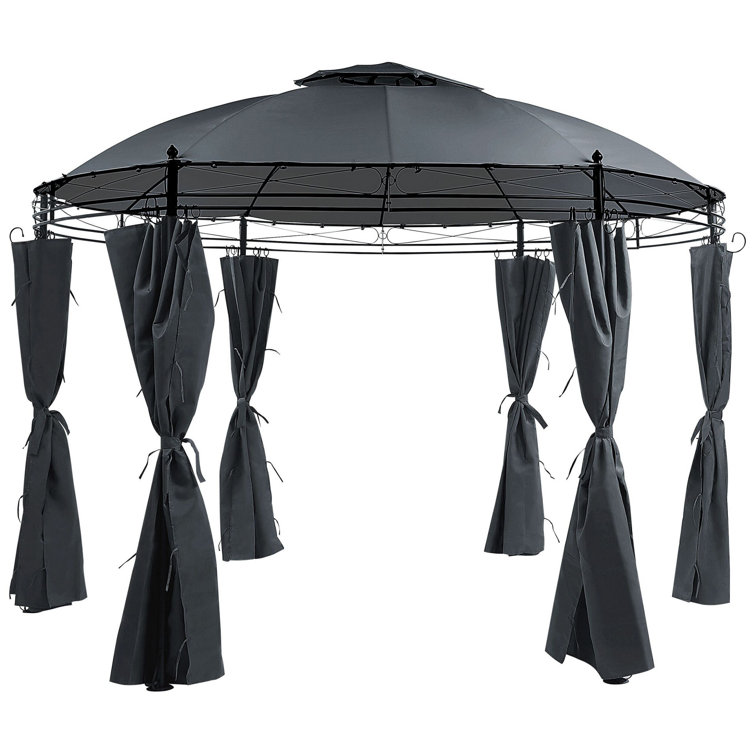 Paviljonki SAFARA metalli 368 cm 368 cm Grafiitinharmaa