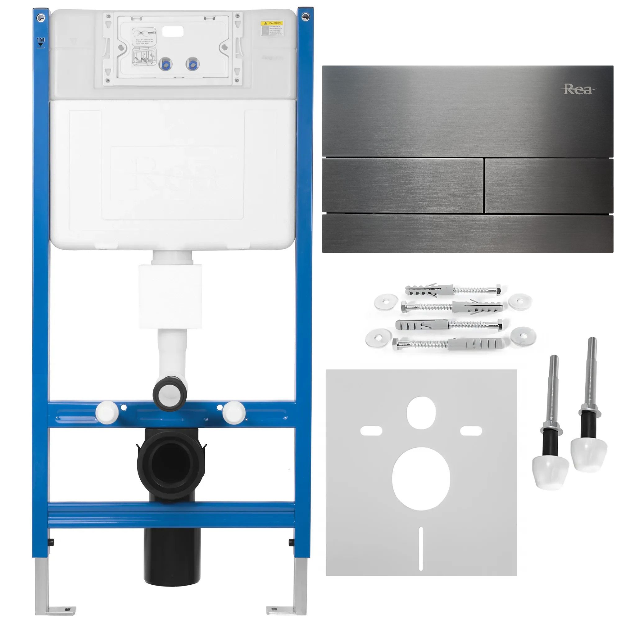 REA Uppoasennusteline K011A-Q + T-Painike Titaani Titaani, 16X52,5X103,5Cm