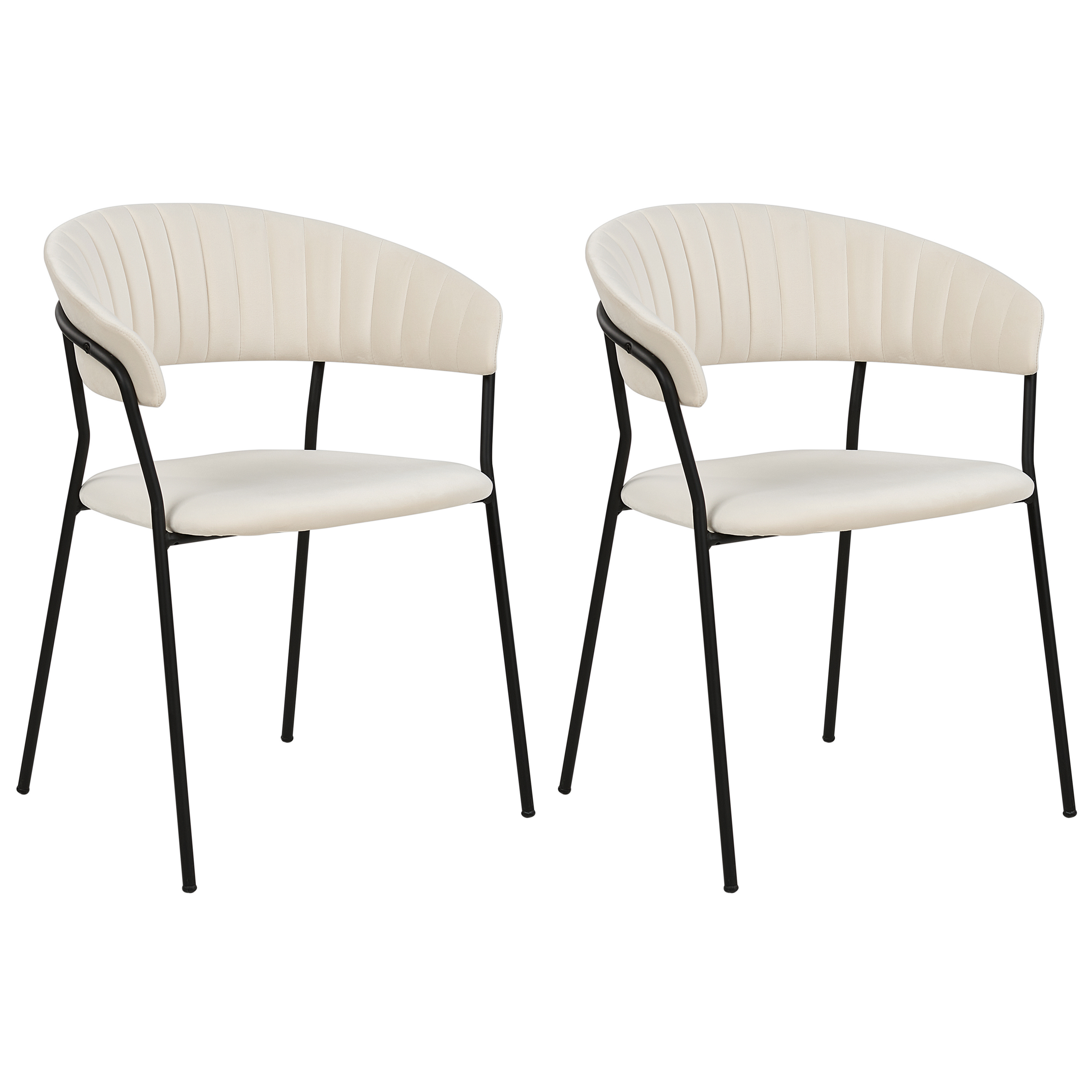 Ruokatuolisetti 2 kpl MARIPOSA sametti Kermanvalkoinen