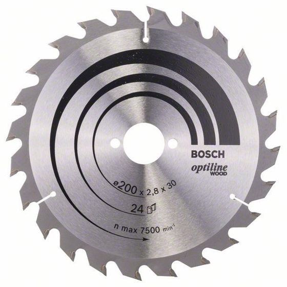 Bosch Optiline Wood -Pyörösahanterä 200x30 mm, 24 hammasta