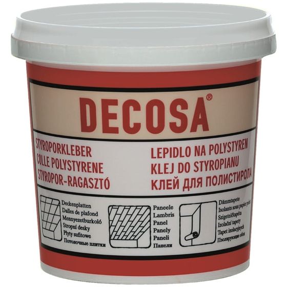 Liima polystyreenille 1 kg, tehokas, nopeasti kuivuva, valkoinen