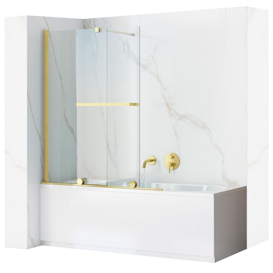 REA suihkuseinät FABIAN 101 harjattu kulta, 6X101X139CM