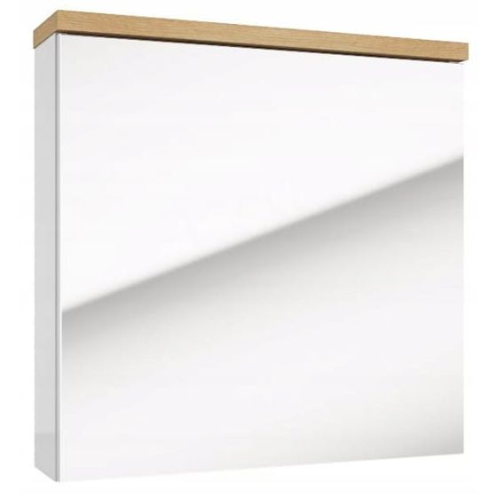 Ronda valkoinen kiiltävä seinälle ripustettava kylpyhuoneen peilikaappi 60x60 cm