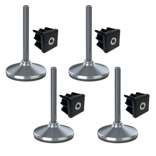 Ruostumaton jalka 16x150x105mm, jalustassa on kumityyny + insertit 40x40x1.50mm -Sarja