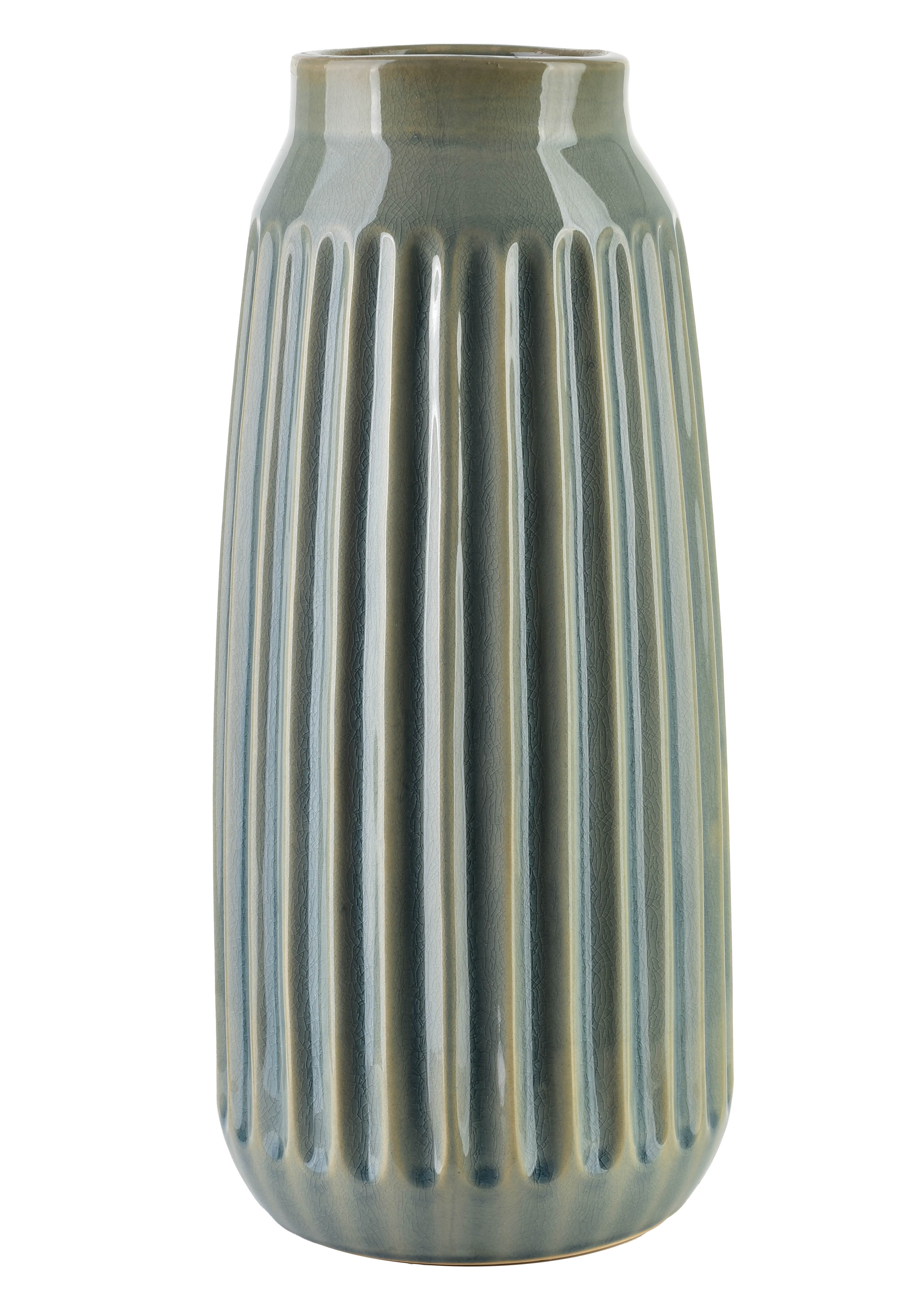 MONDEX keramiikkamaljakko, vaalea beige, käsin koristeltu, 16 x 16 x 35,5 cm