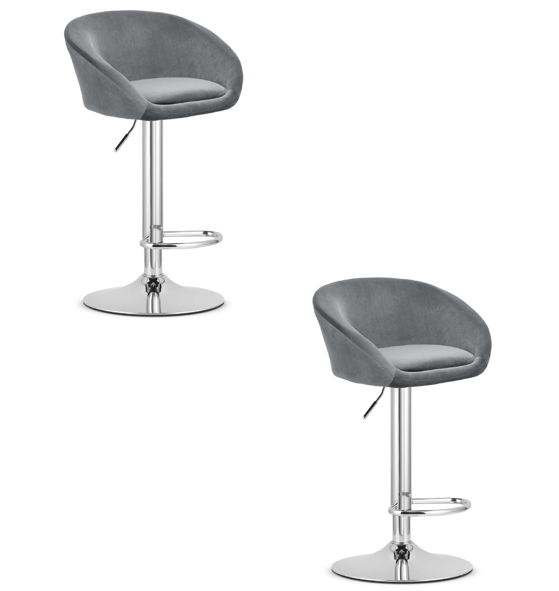 EAST jakkara - samettinharmaa / kromijalka x 2