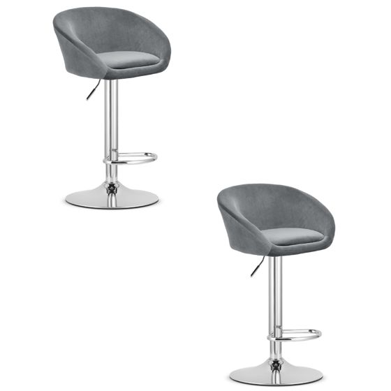 EAST jakkara - samettinharmaa / kromijalka x 2