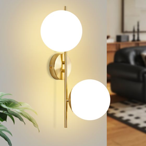 NETTLIFE Kultainen Sisäseinävalaisin - E27 Seinävalaisin, 2 Polttimoa (Valonlähde ei sisälly)
