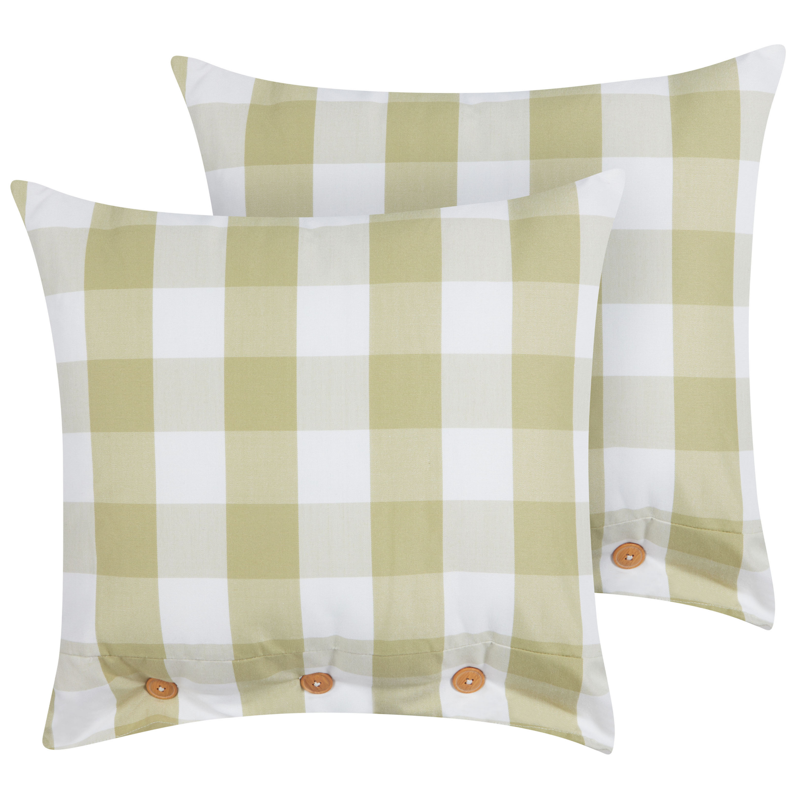 Koristetyynysetti 2 kpl TAMNINE 45 x 45 cm Vaaleanvihreä Ruutukuvio