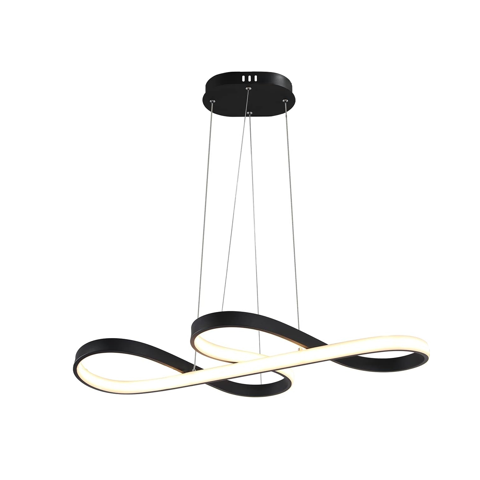 NETTLIFE LED-riippuvalaisin, musta, silikoni, halkaisija 75 cm, himmennettävä, kaukosäätimellä, moderni muotoilu 47 W