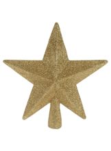 Särkymätön kultainen tähti joulukuusen latva 19 cm