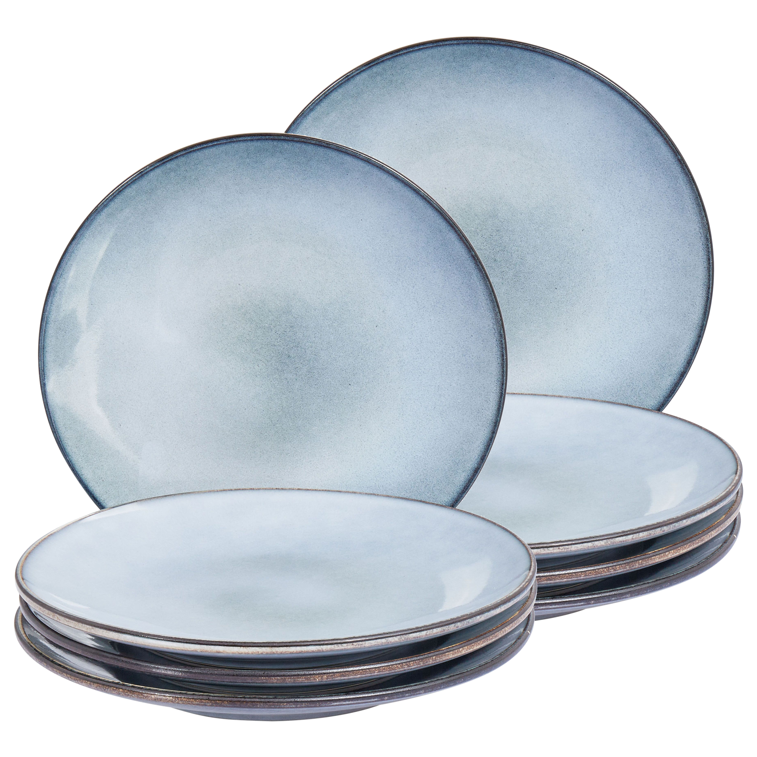 Ruokalautassetti 8 kpl JUNIPER kivitavara Vaaleansininen