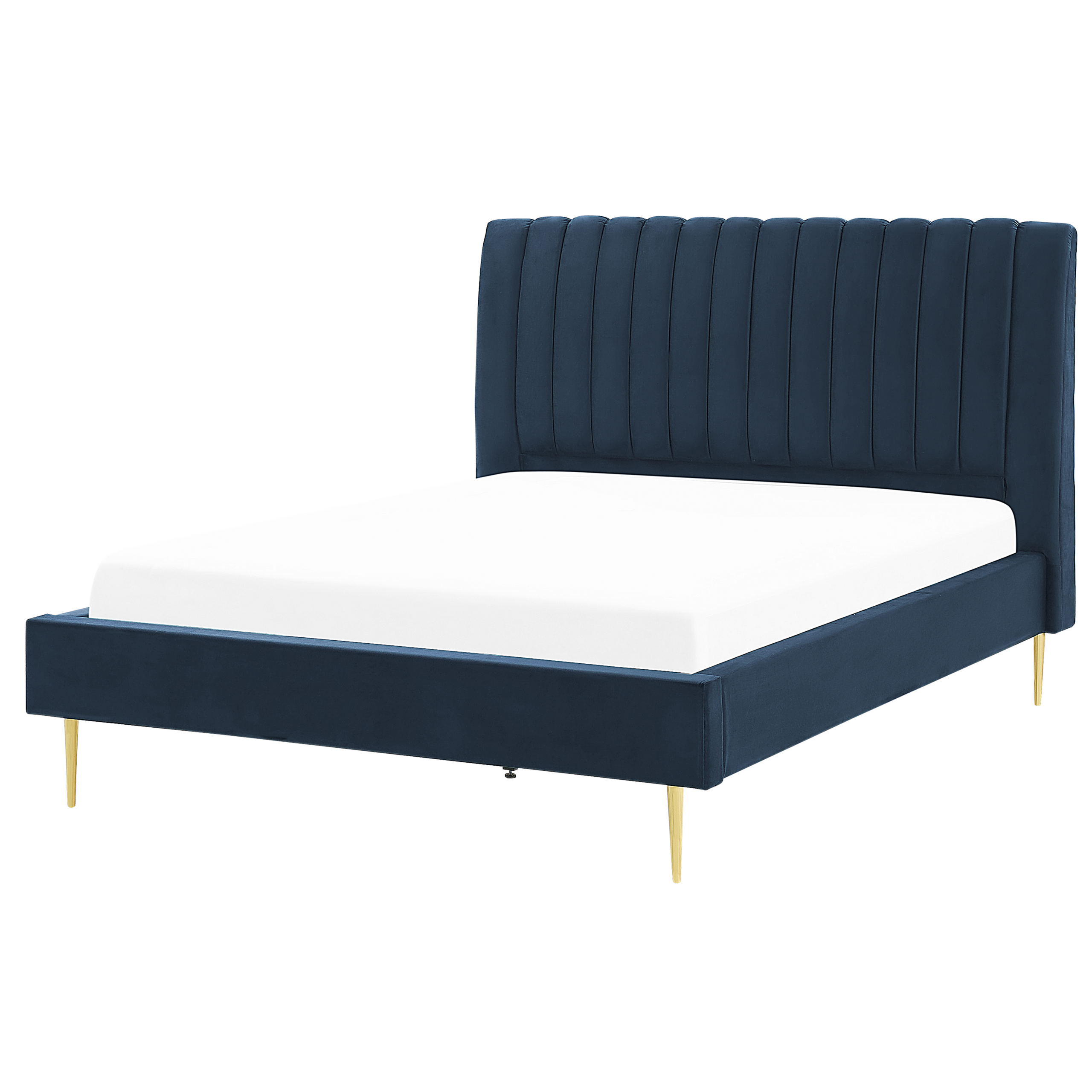 Sänky Sametti MARVILLE 140 x 200 cm Tummansininen