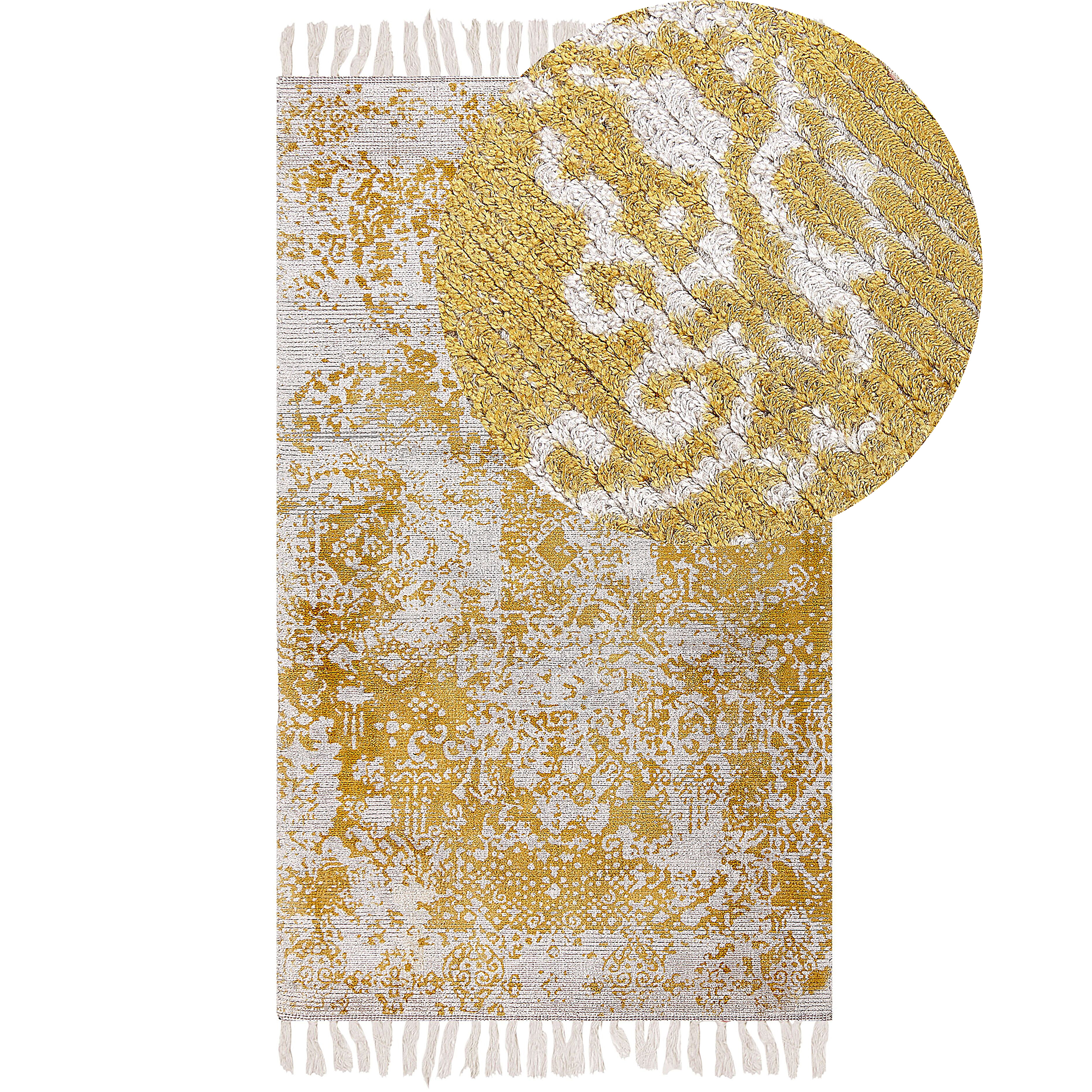 Matto BOYALI Sinapinkeltainen 80 x 150 cm viskoosi