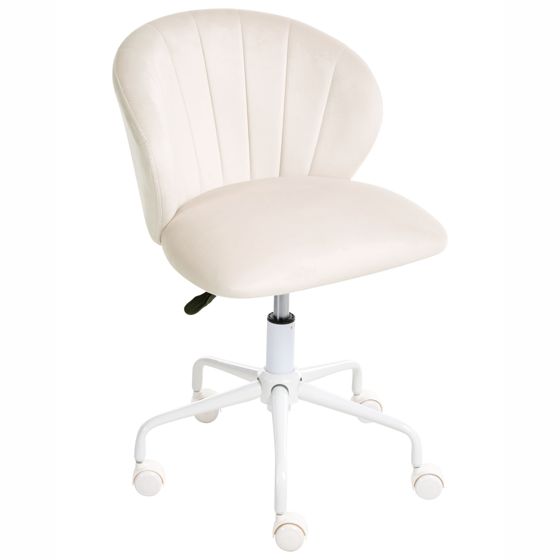 Työtuoli CHEERFUL sametti Luonnonvalkoinen