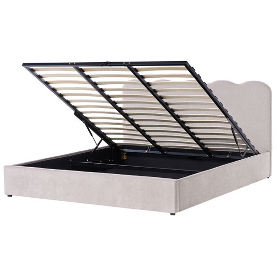 Sänky säilytystilalla kangas NANTERRE 180 x 200 cm Beige