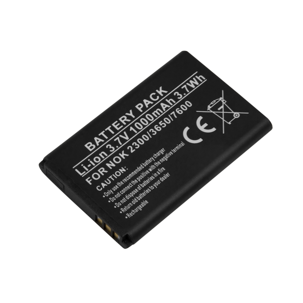 Akku Nokia 2300 / 3650 / 7600 Li-ion 3,7V 1000mAh 3,7Wh