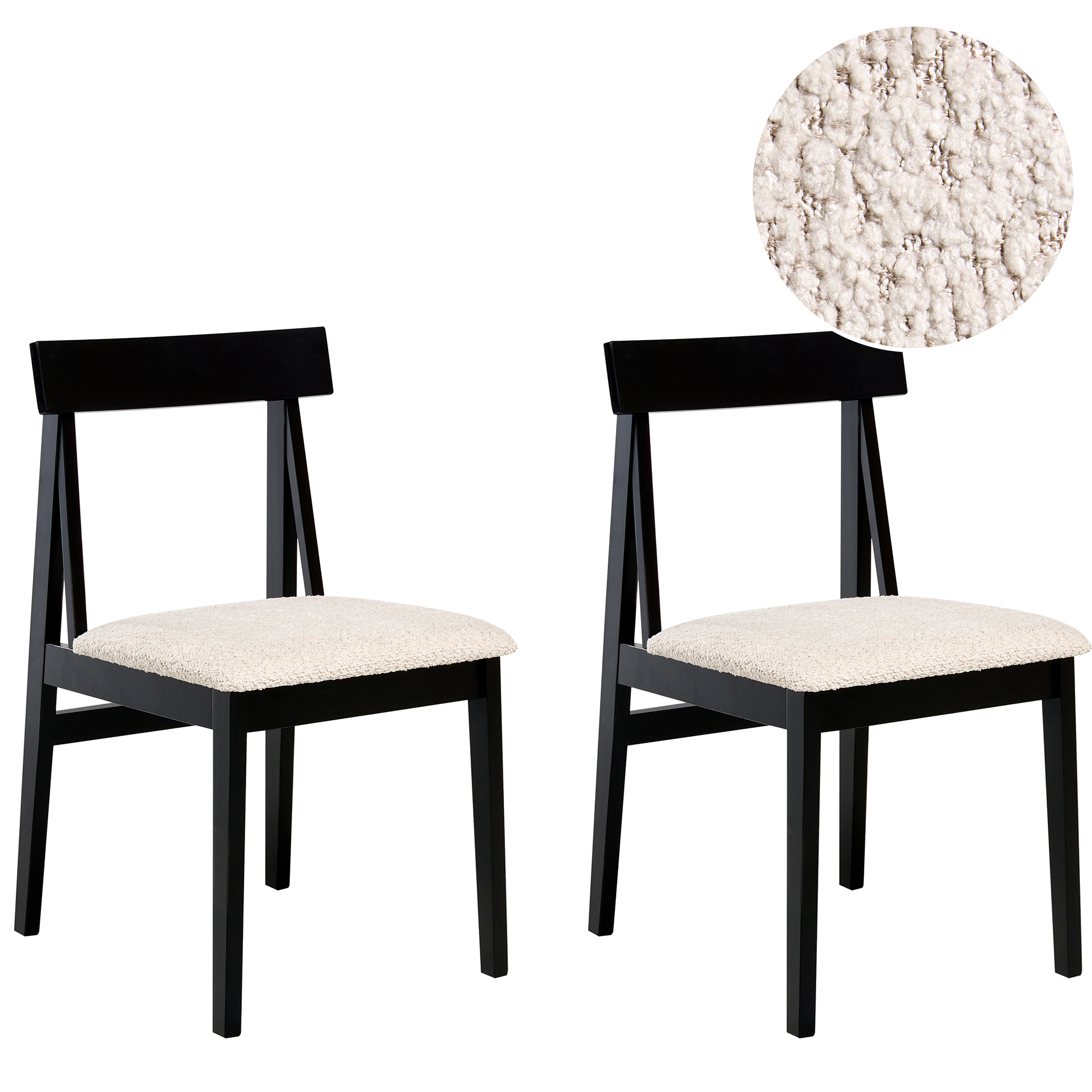 Ruokatuolisetti 2 kpl ISLE puu Musta/beige