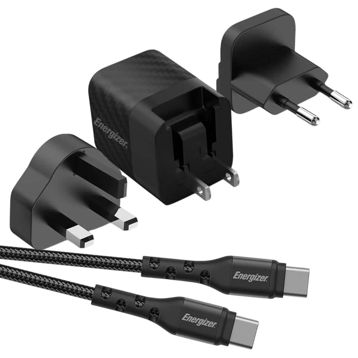 GaN-verkkolaturi 4A USB-C monipistoke EU / UK / US 20W kaapelilla