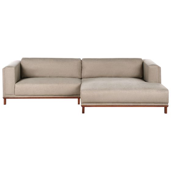 Kulmasohva 4-istuttava VENG kangas Ruskeanharmaa