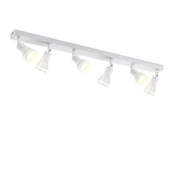 NETTLIFE - kattovalaisin 6 kohdevaloa valkoinen: Metallinen kattovalaisin GU10 sisätiloihin ilman polttimoita