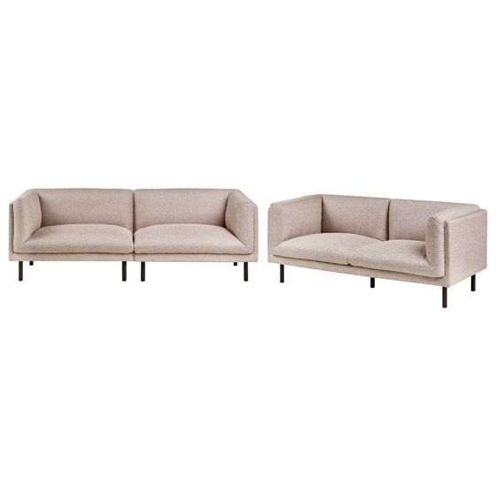 Sohvaryhmä 5-istuttava VORGOD kangas Vaaleanruskea