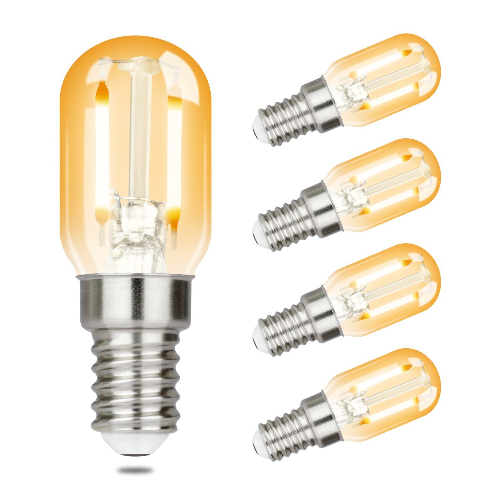 NETTLIFE 4 kpl E14 LED-lamppuja, lämmin valkoinen vintage-lamput, T22, 2 W, retrotyylinen Edison-kanta, 2700 K, energiansäästölamppu, ei-himmennettävä
