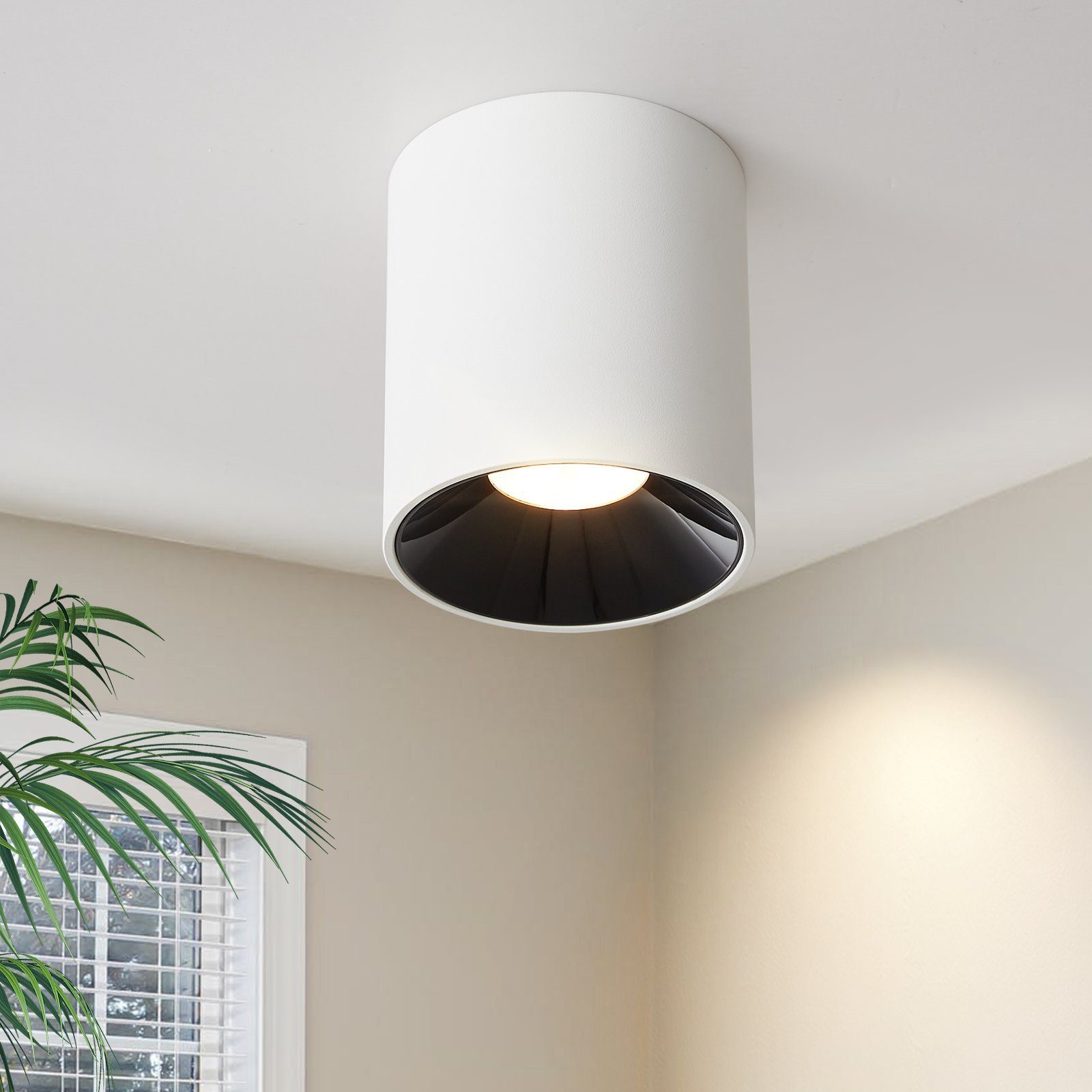 NETTLIFE 3000K 7W LED - pinta - asennettava kohdevalo, valkoinen, pyöreä, moderni, lämmin valkoinen, litteä kattokohdevalo, kattovalaisin