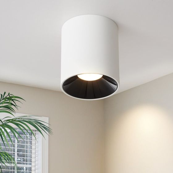 NETTLIFE 3000K 7W LED - pinta - asennettava kohdevalo, valkoinen, pyöreä, moderni, lämmin valkoinen, litteä kattokohdevalo, kattovalaisin