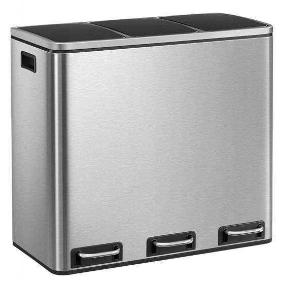 Roskakori LTB54NL lajitteluun, 3 x 18 l 54 l, hopea