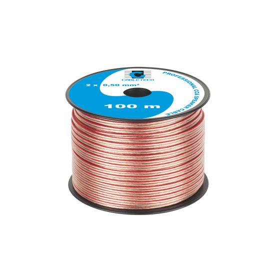 CCA Cabletech Kaiutinkaapeli 2 x 0,5 mm² 100 m Läpinäkyvä
