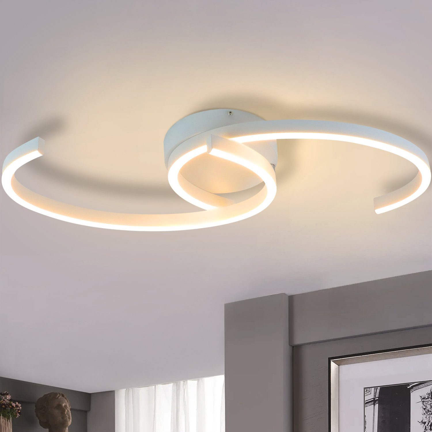NETTLIFE LED - kattovalaisin, olohuoneen, lamppu, 60 cm, 3000K, lämmin Valkoinen, design - lamppu Keittiön
