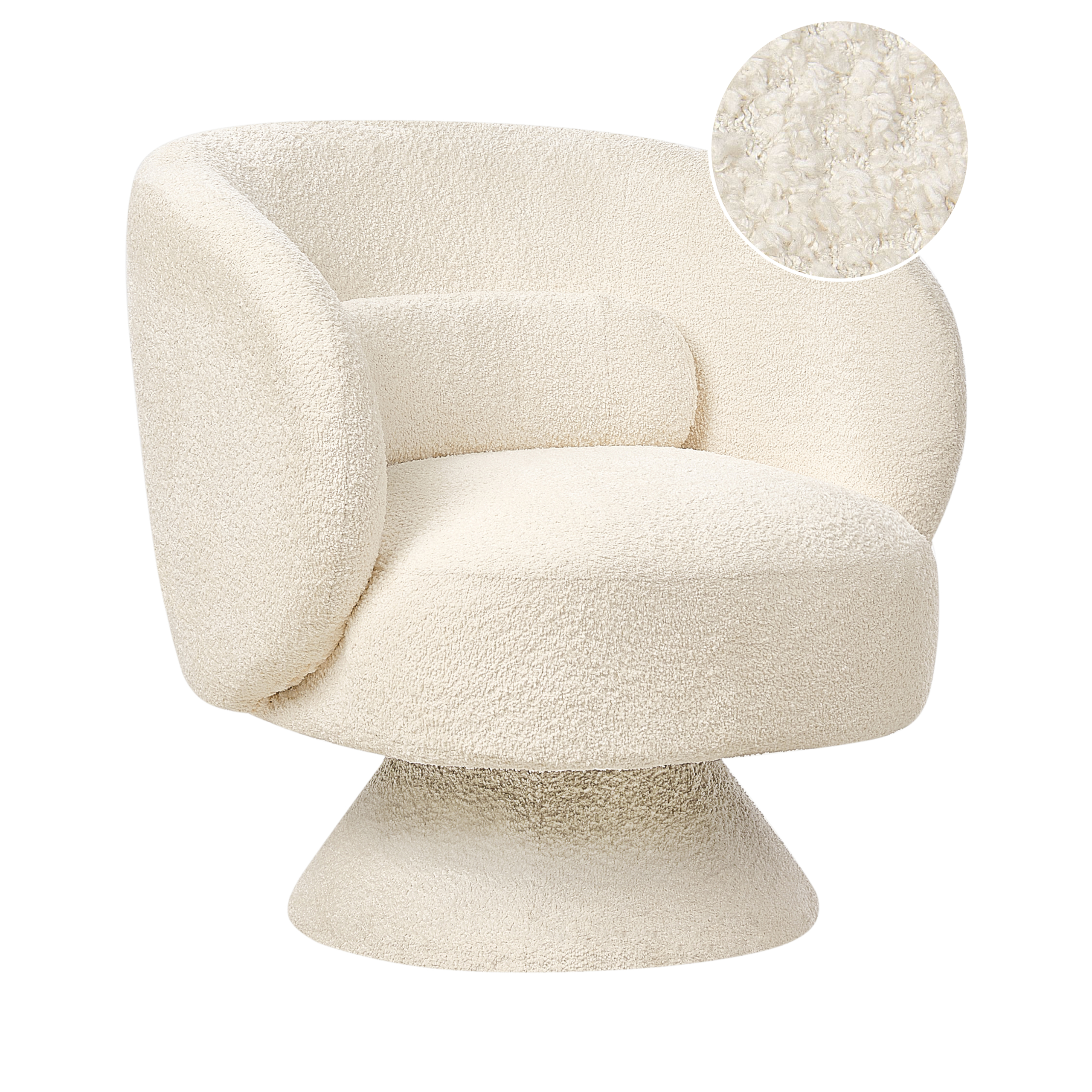 Pyörivä nojatuoli LIEKSA buklee Luonnonvalkoinen