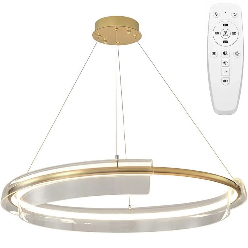TOOLIGHT riippuva kattovalaisin LED APP1672-CP harjattu kulta, 58x58x10cm