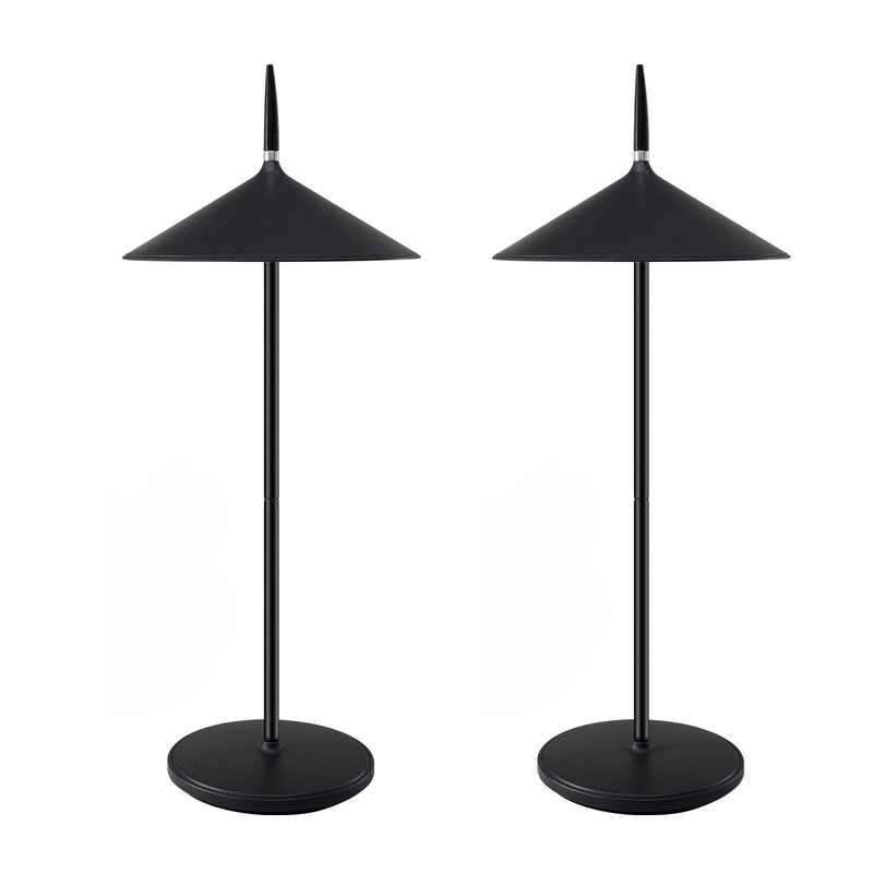 NETTLIFE Langaton Yöpöytävalaisin, 2 kpl, Kosketus, Musta LED, Himmennettävä, 1800 mhA, Ladattava USB:llä, Pysyvästi Integroitu LED, IP44