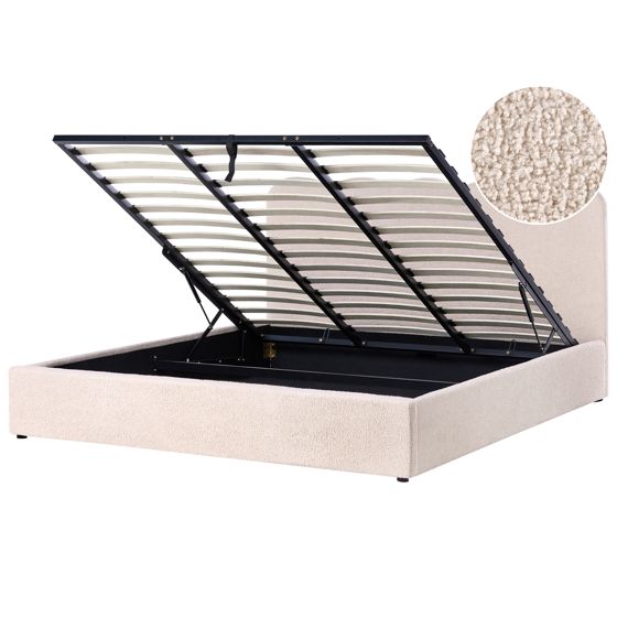 Sänky säilytystilalla buklee NANTERRE 180 x 200 cm Beige