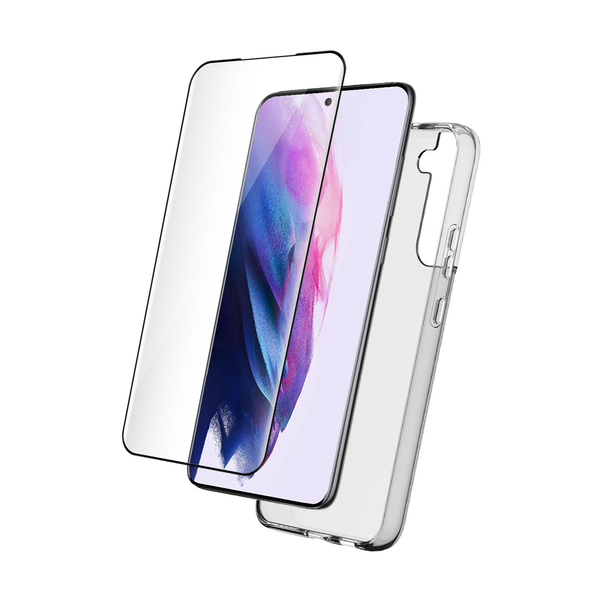 TPU-kuori ja Karkaistu Lasinen Näytönsuoja Galaxy S22 Plus 5G:lle