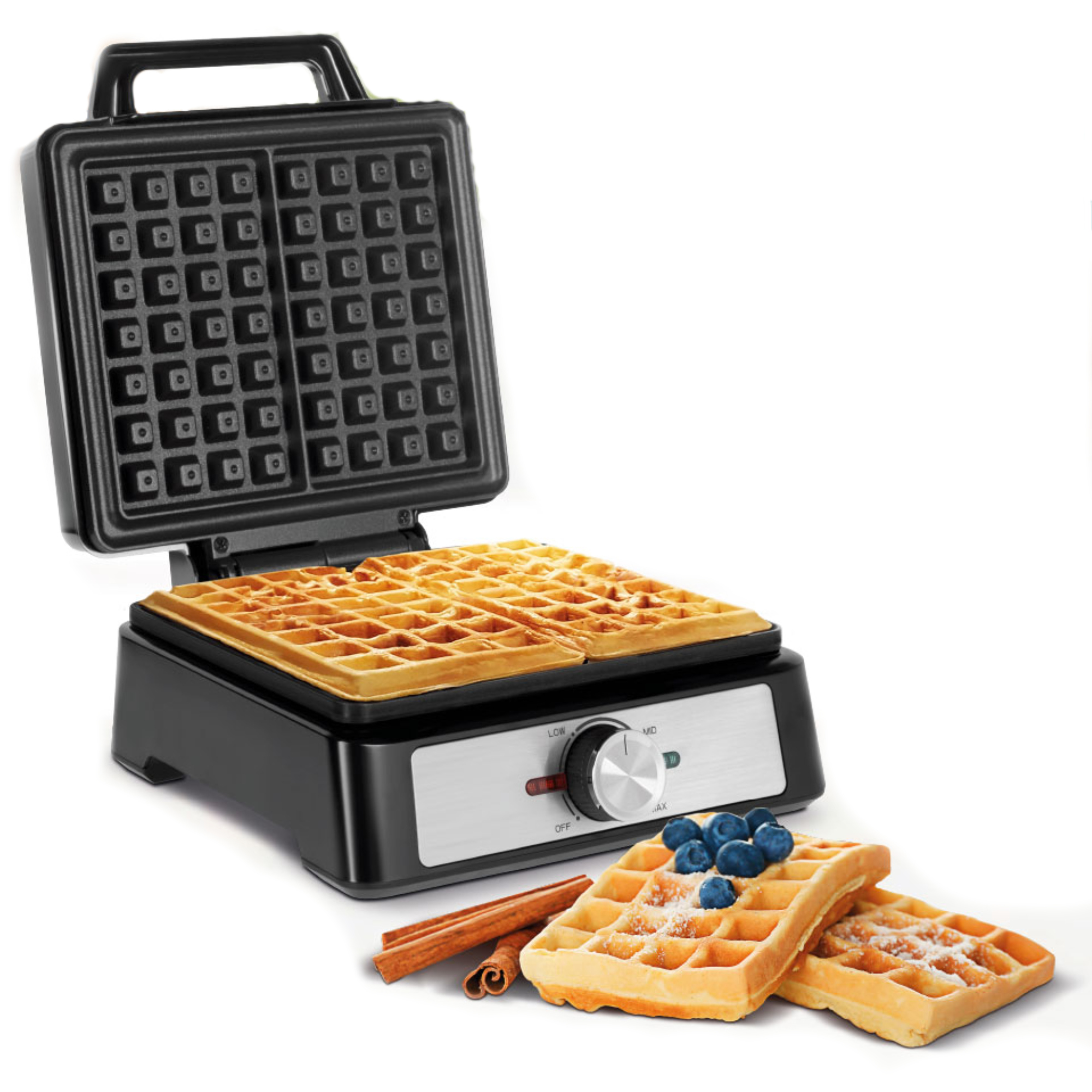 Vohvelirauta kahdella vohvelilla, 1600 W, ruostumatonta terästä, tehonsäätö, Teesa