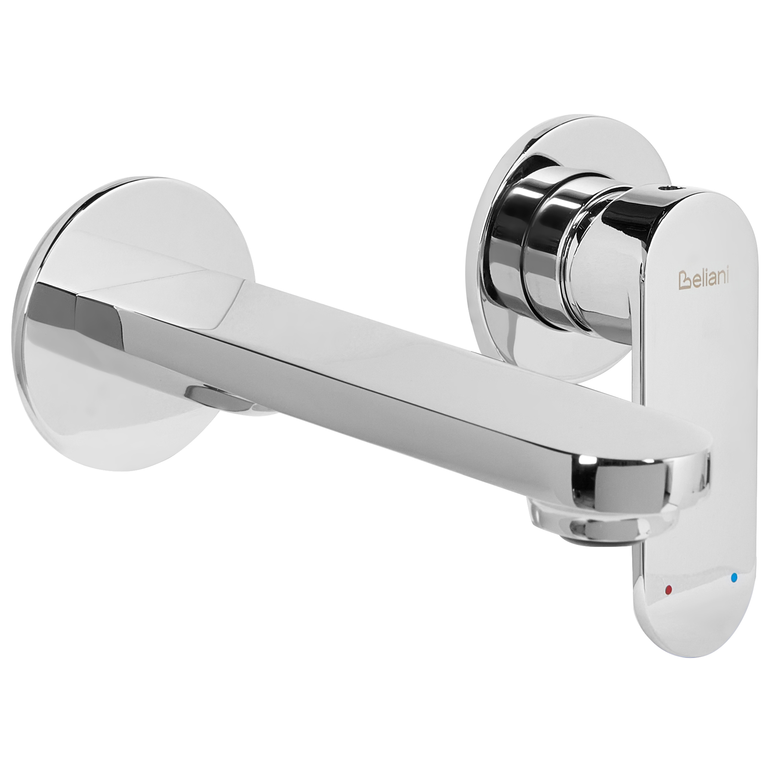 Seinään kiinnitettävä pesuallashana GUATAVIA messinki Hopea