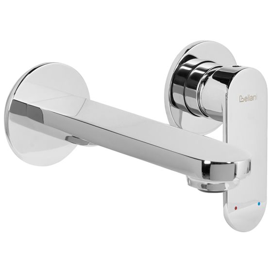 Seinään kiinnitettävä pesuallashana GUATAVIA messinki Hopea